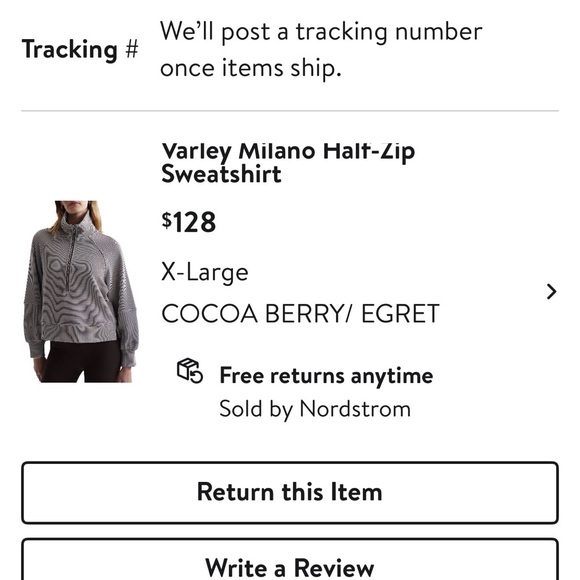 Varley Milano Half zip Sweatshirt
X-Large, COCOA BERRY/ EGRET - Picture 9 of 9